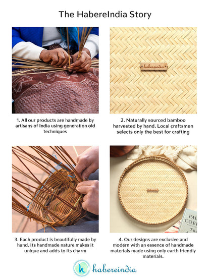 Bamboo Tray &  Cane Gift Hamper Tray Set