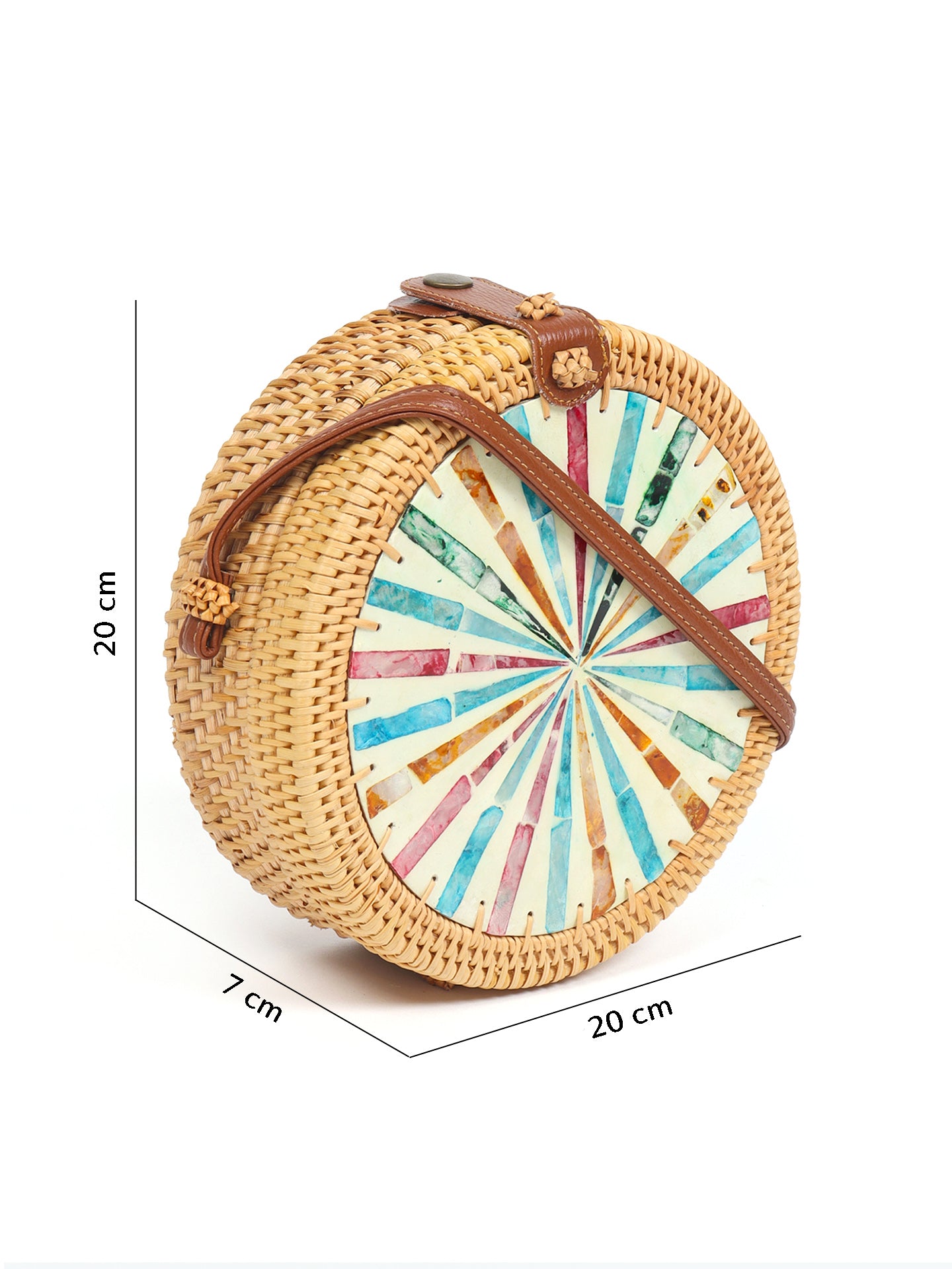 Round Rattan Sling Bags