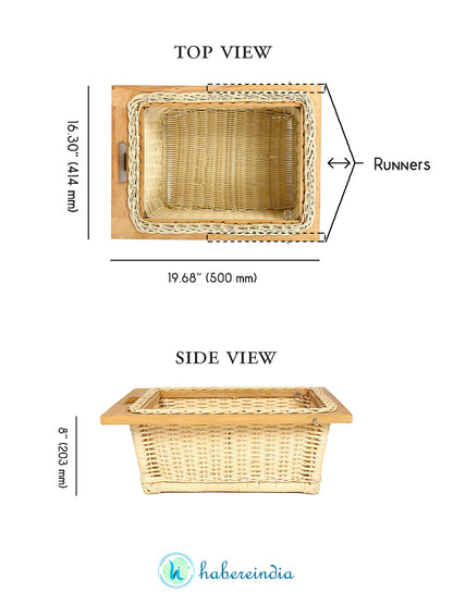 Wicker Modular Kitchen Basket size chart