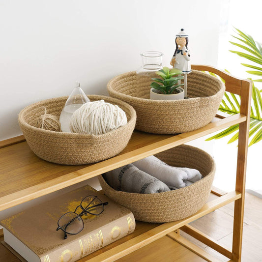 Natural Jute Round Utility & Storage Basket (Medium)