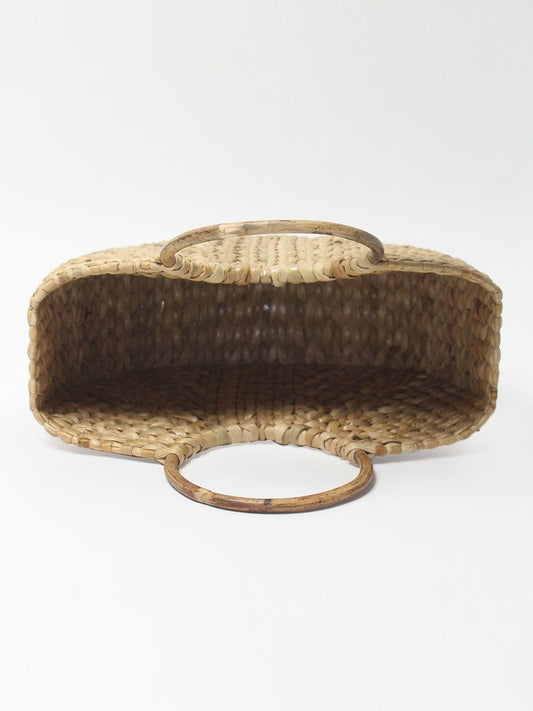 Petit sac fourre-tout en jonc de mer naturel en forme de U