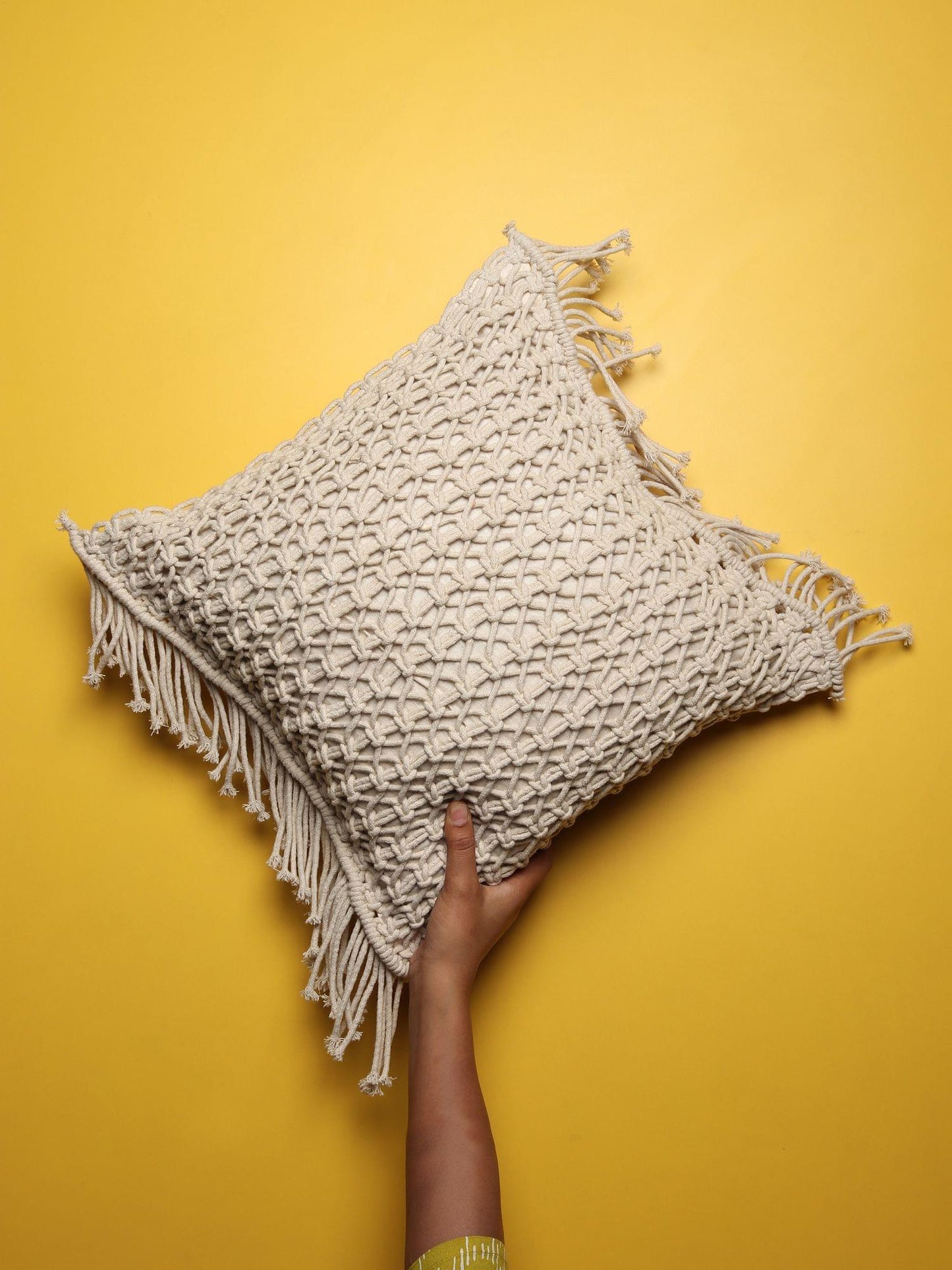 Handgewebter Kissenbezug aus Baumwolle
