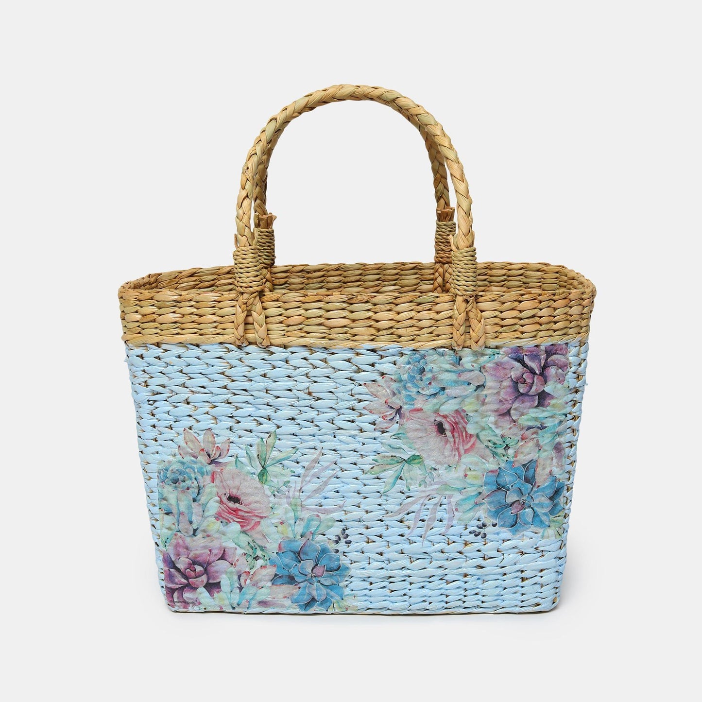 Seagrass Shopping Basket Blue