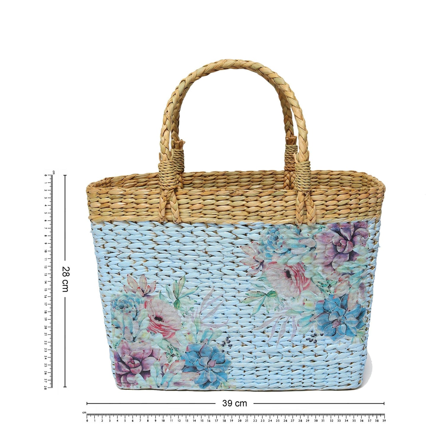 Seagrass Shopping Basket Blue