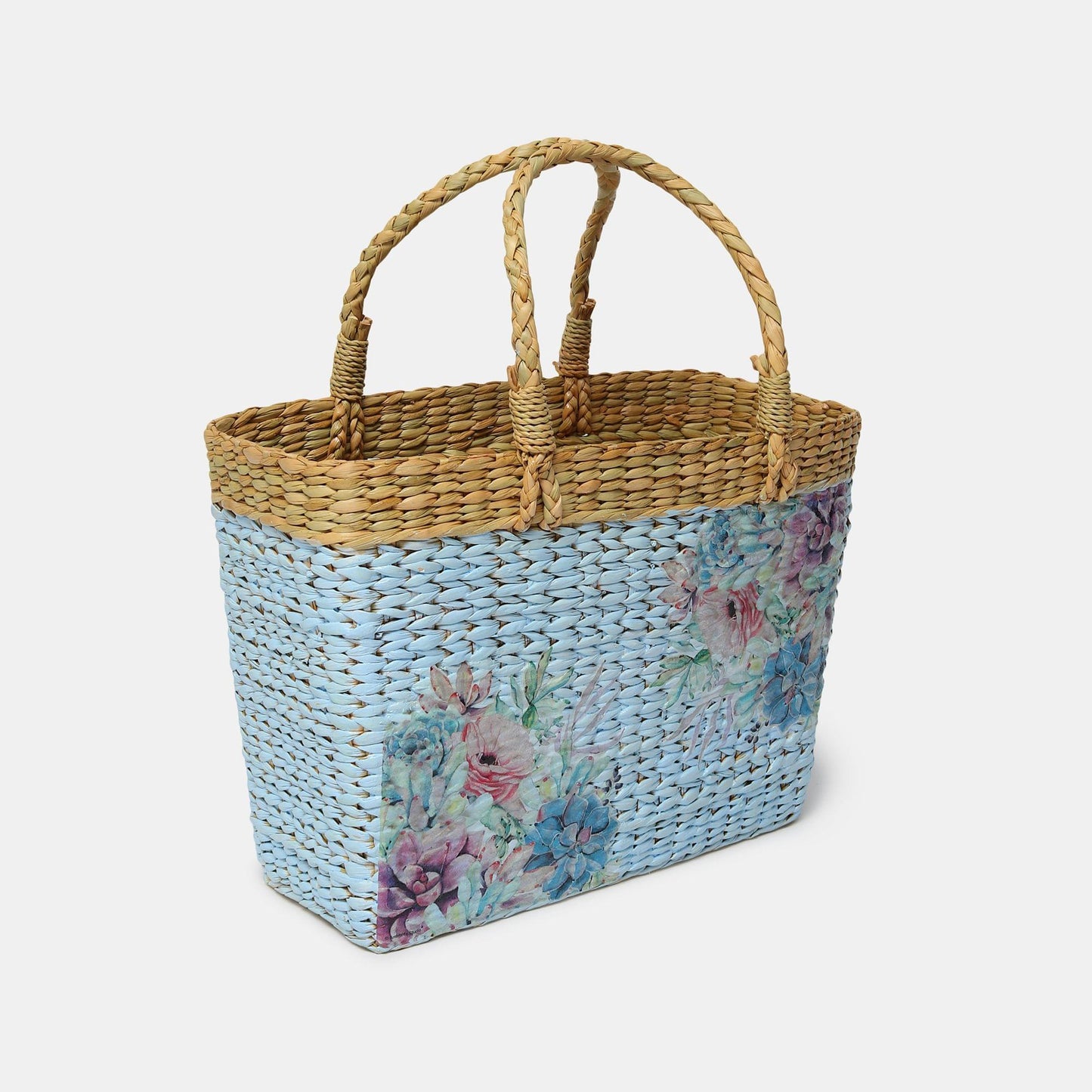 Seagrass Shopping Basket Blue