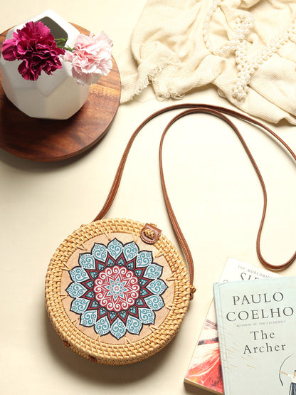 Round Rattan Sling Bags